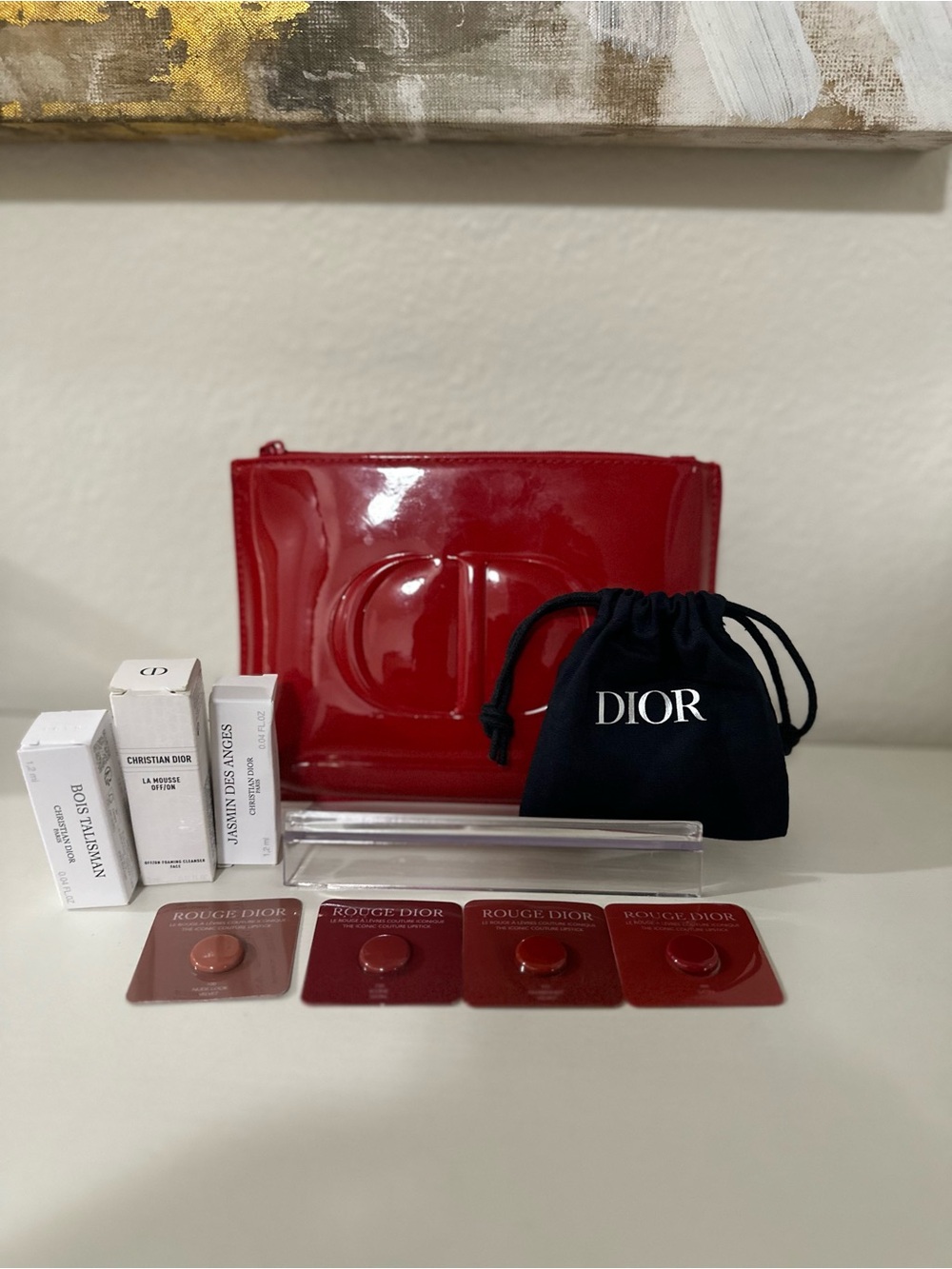 DIOR Patent Cosmetic Pouch Bundle